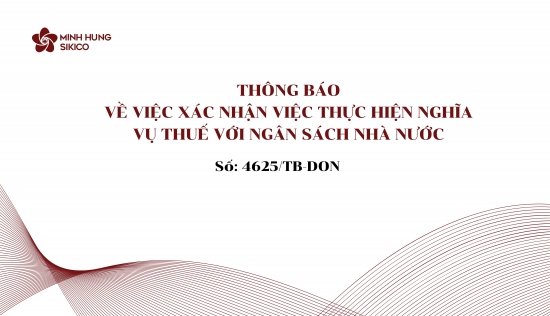 Thông báo về việc xác nhận việc thực hiện nghĩa vụ thuế với ngân sách nhà nước