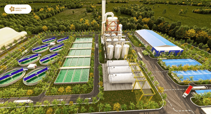 Hình phối cảnh nhà máy xử lý nước thải tại KCN MINH HƯNG SIKICO