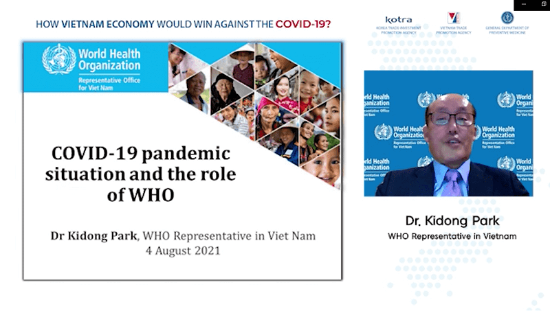 Tiến sĩ Kidong Park – Trưởng đại diện Tổ chức Y tế Thế giới (WHO) tại Việt Nam phát biểu tại Hội thảo