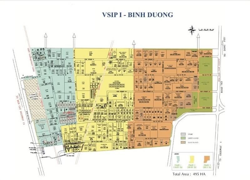Planning map of Vietnam Singapore Binh Duong industrial park (Source: Internet)