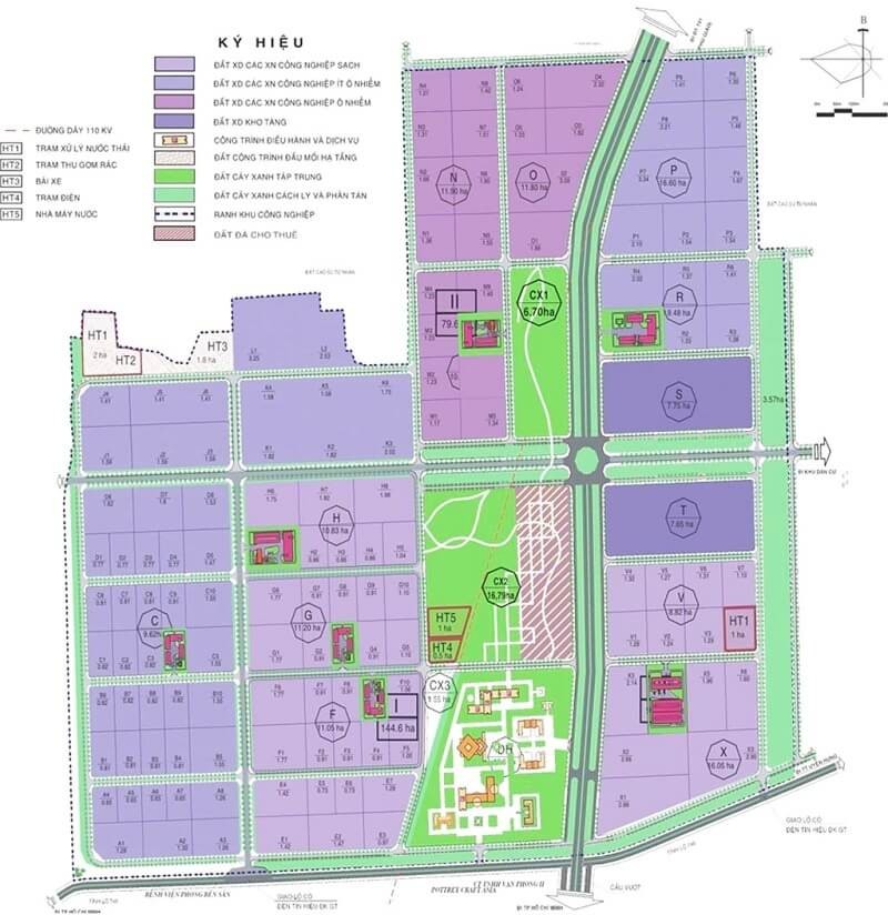 Planning map of Nam Tan Uyen Industrial Park, Binh Duong (Source: Internet)