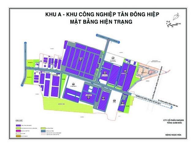 Planning map of Tan Dong Hiep A industrial park in Binh Duong (Source: Internet)