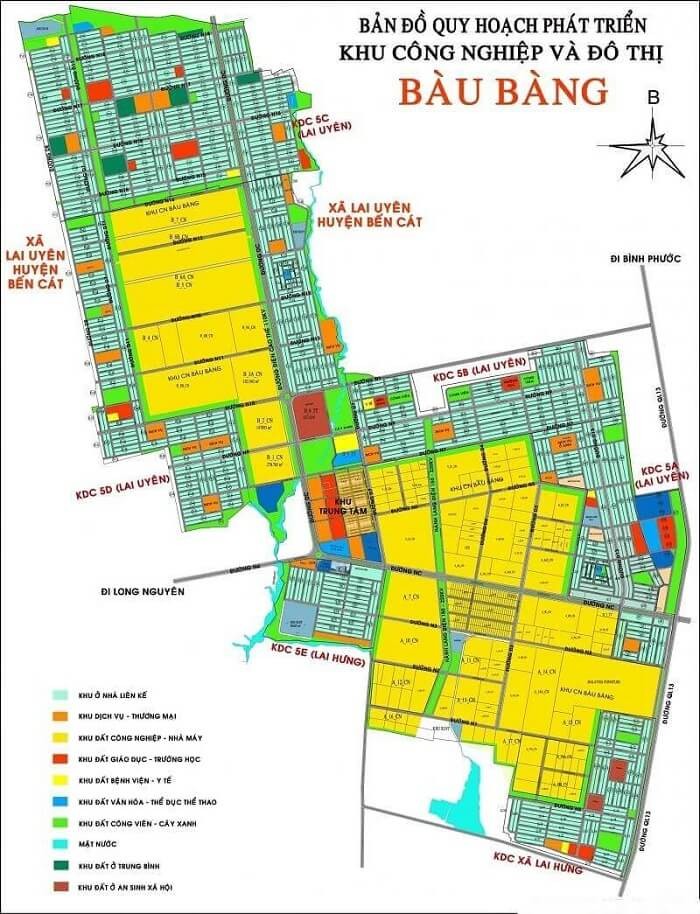 0 5 bản đồ quy hoạch khu công nghiệp Bàu Bàng Bình Dương