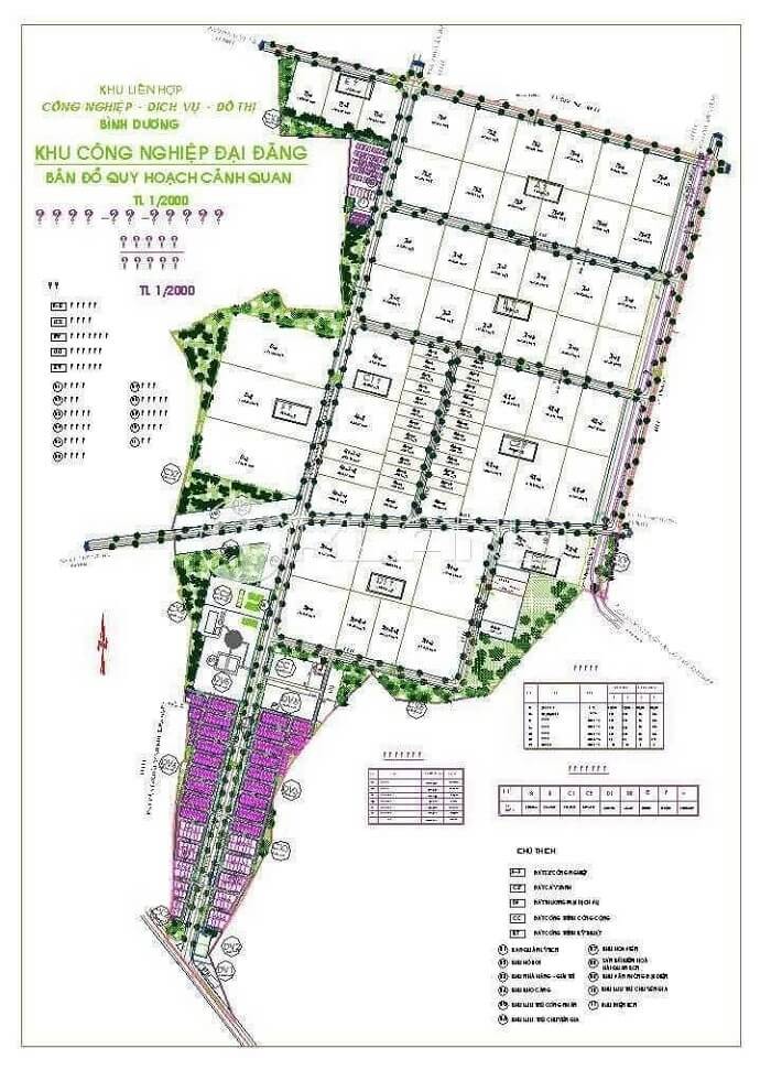 Planning map of Dai Dang Binh Duong industrial park (Source: Internet)