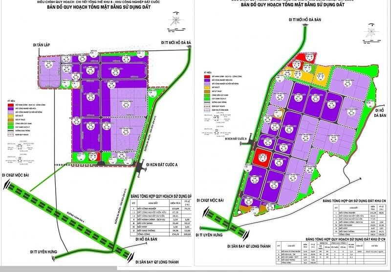 Map of planning for Dat Cuoc industrial zone in Binh Duong (Source: Internet)