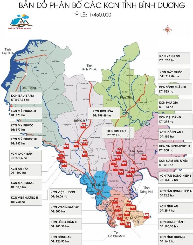 Planning map of industrial zones in Binh Duong (Source: Internet)
