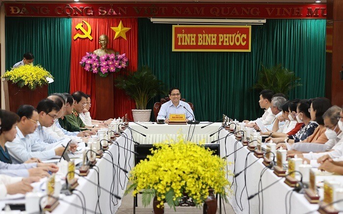 Thủ tướng Phạm Minh Chính chủ trì làm việc với lãnh đạo chủ chốt tỉnh Bình Phước